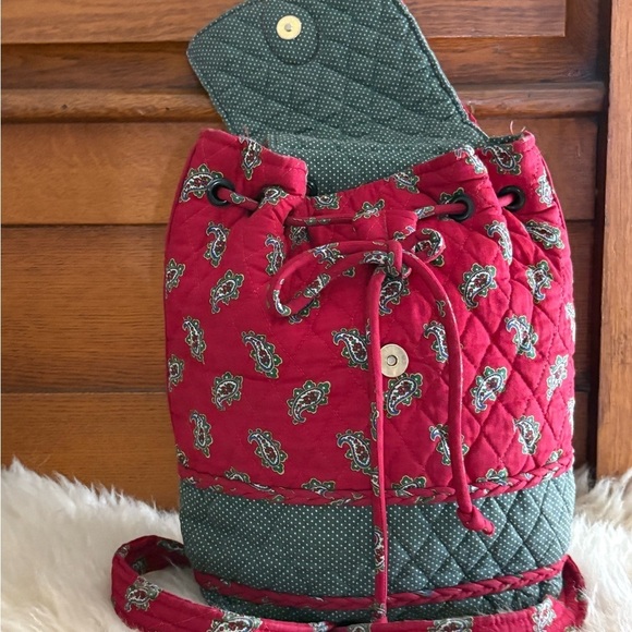 Vera Bradley ‘Red Bandana’ Paisley Drawstring Quilted Mini Backpack main image 7